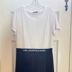 Karl Lagerfeld Kids White Top with Black Pleated Skirt